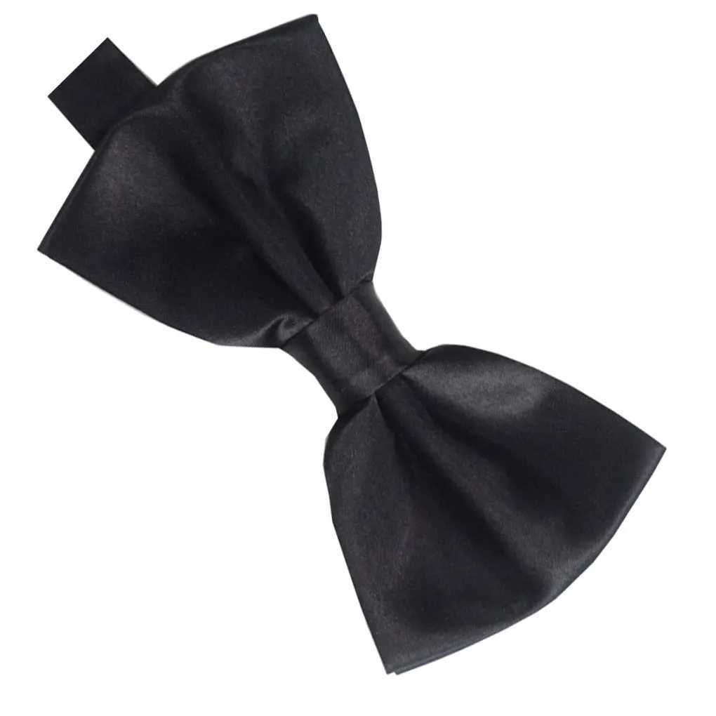 Black wide application pre bound classic bow tie suitable for any occasion Y240925