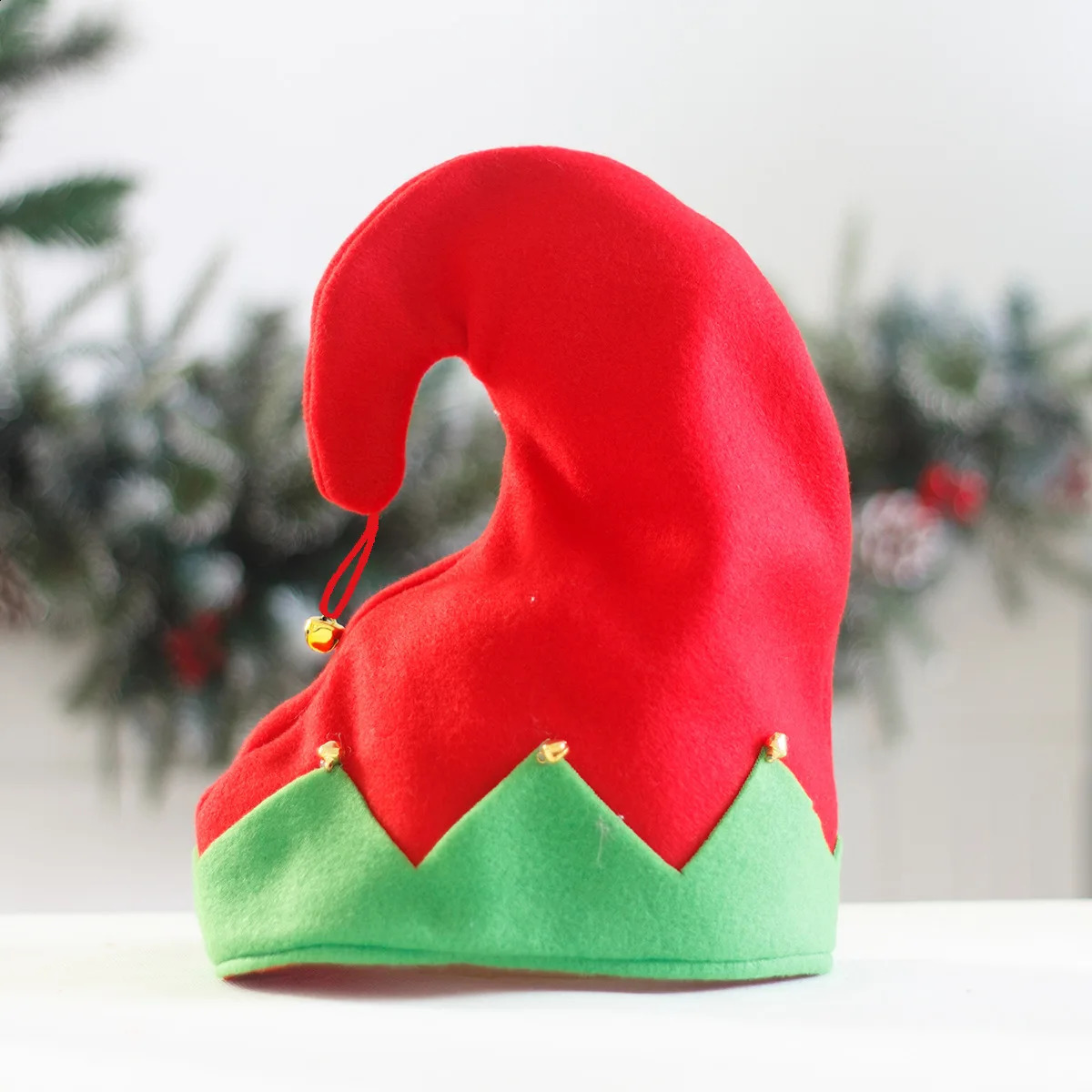 Christmas hat childrens red green velvet bell holiday party headwear decoration W123 240925
