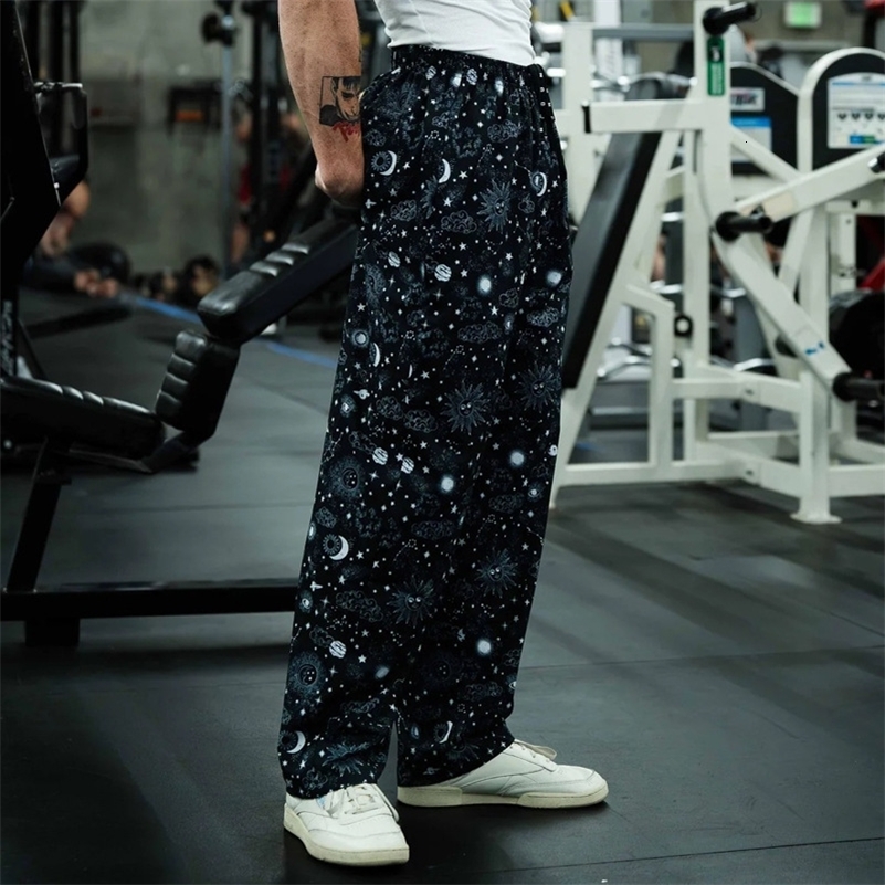 YOUNGLA American vintage pants mens summer breathable quick drying loose sweatpants fitness casual printed y240925