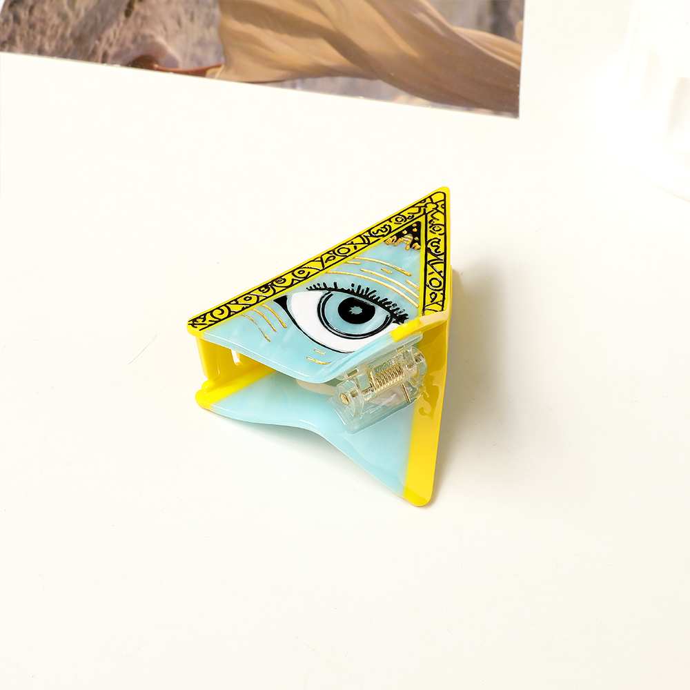 New fun demon eyes back of the head hair clips large grab clip tassel acetate shark clip headdress handmade splicing