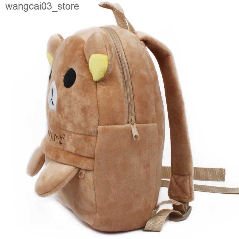 Backpacks Cute Rilakkuma Bear Plush Backpack Anime Small Bag Kids Children School Bags Kindergarten Preschool Backpack for Boys Girls L240910