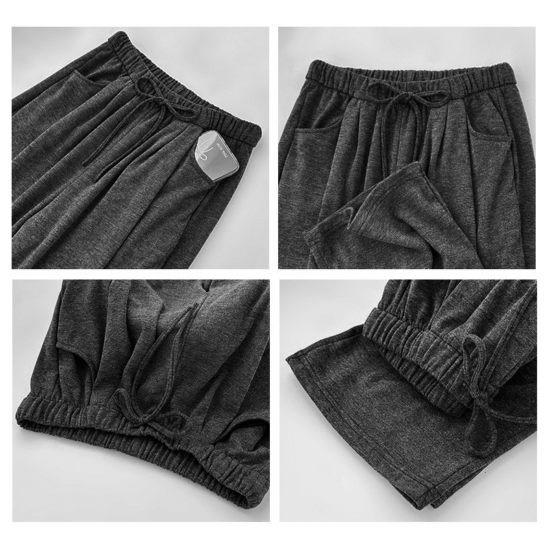 Black glutinous rice for women in autumn 2024, new high waisted slimming with a loose casual straight and lazy style, wide leg pants