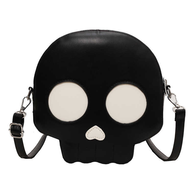 Halloween Small Bag Fashionable Personality Ghost Ugly Cute One Shoulder Women's Cross Shoulder Small Round Bag PU 240915