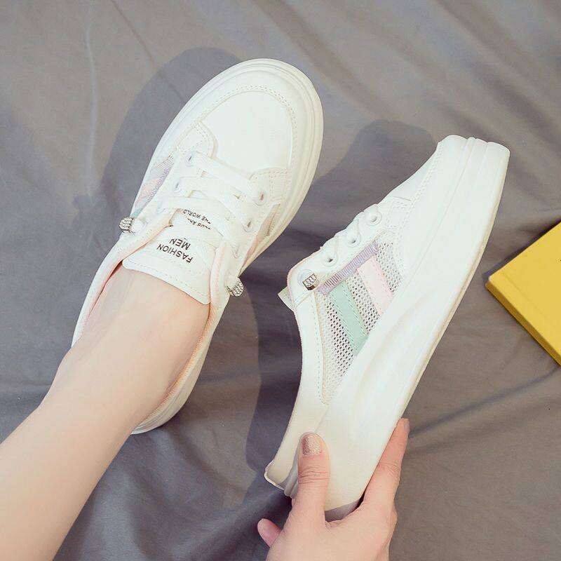 2024 New Designer Double Color Lace Platform Women's Girls' Walking Casual Shoes