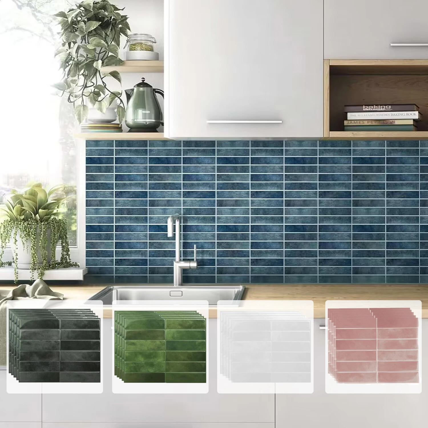 5 Sheets Stick Backsplash Tile- 3D Self Adhesive Peel and Stick Backsplash for Kitchen Bathroom -Sticky Mosaic Wall Tiles 240925