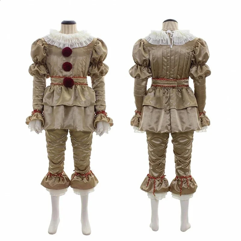 Halloween costume clown cosplay costume movie Penny Stephen King horror mask clown jacket pants Christmas set 240926