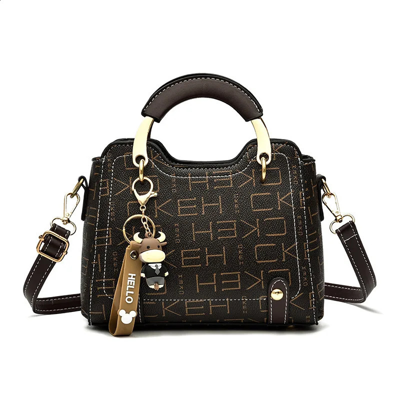 fashion printed shoulder bag er small square handbag with simple texture messenger bag er womens bag 240923