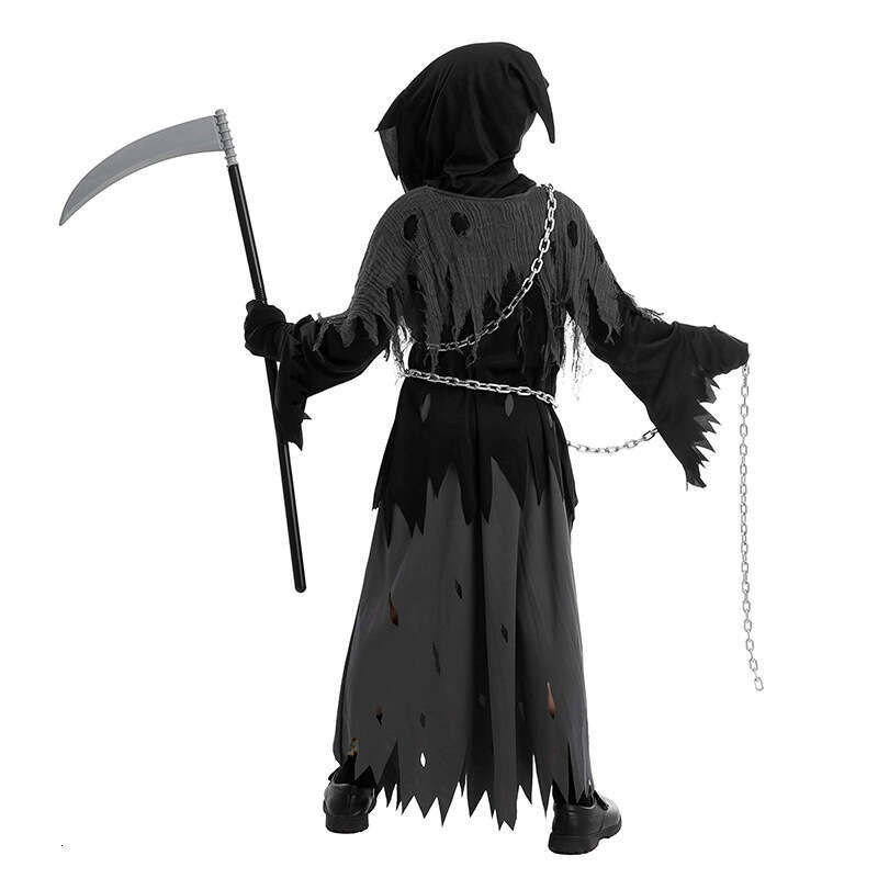 shanshi BAIGE Children's Party Dress Up Cloak Scary for Kids Grim Reaper Halloween Costumes