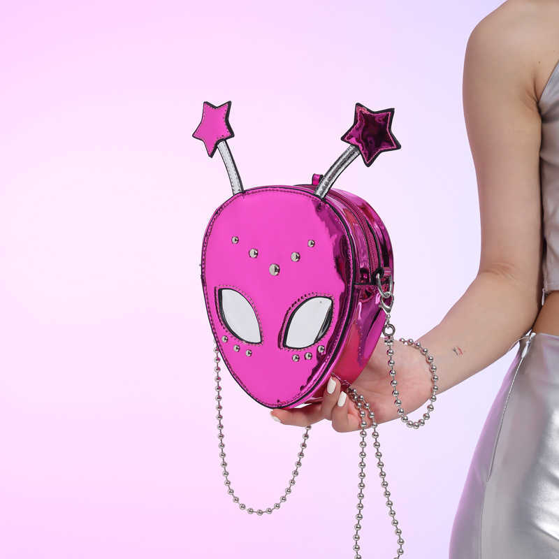 Unique quirky alien bag ladies Halloween cartoon fashion niche versatile small shoulder bag trend 240915