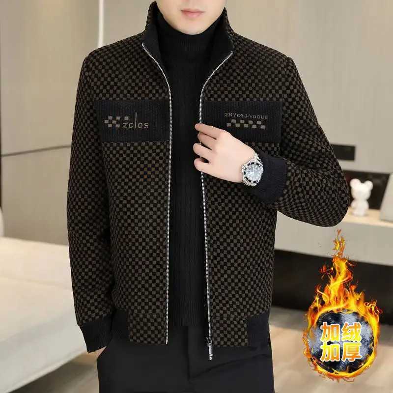 2023 autumn and winter new cashmere thick wool jacket mens casual loose comfortable high-quality outerwear jacket W240925
