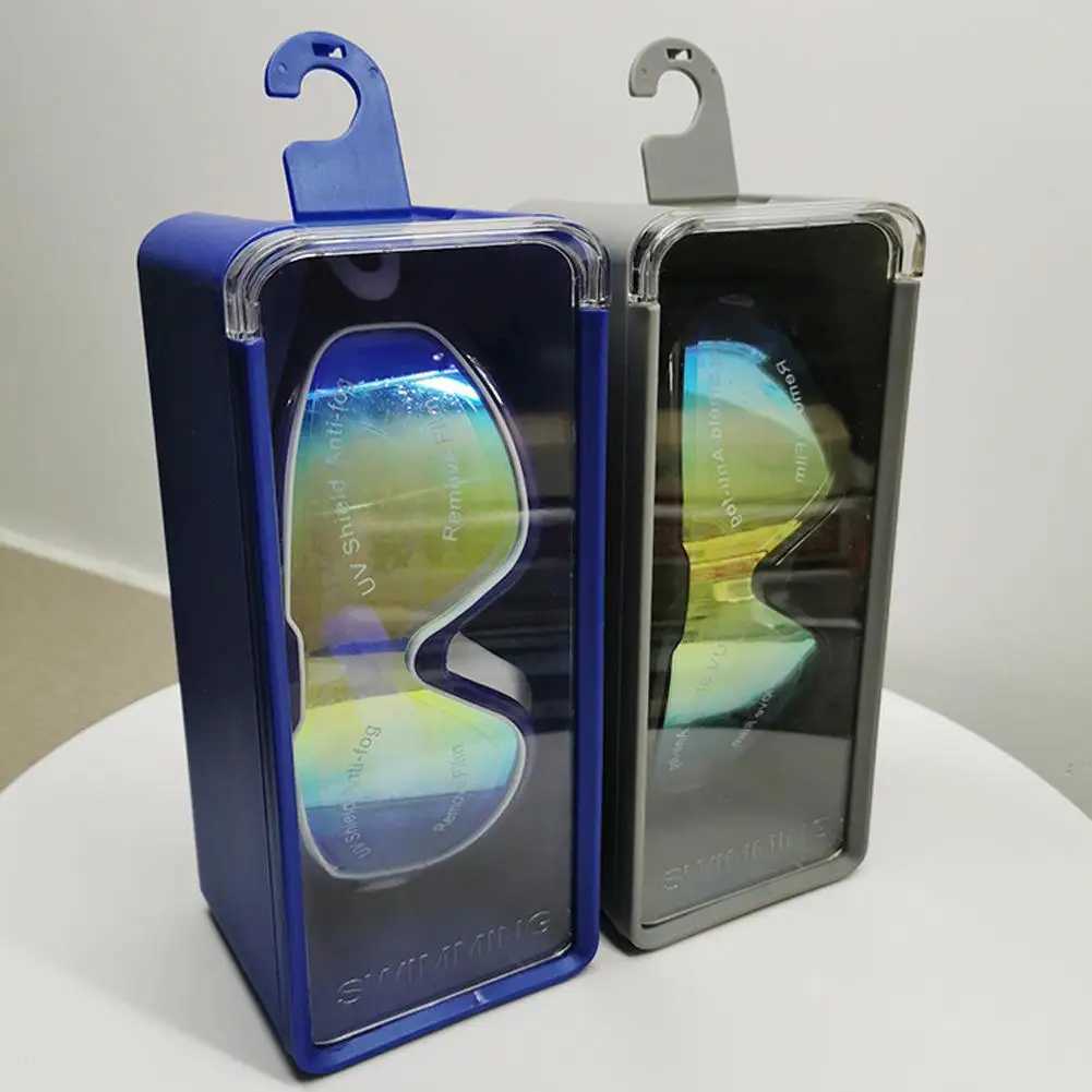 Adult integrated professional large frame swimming goggles electroplated lenses waterproof and anti fog lenses with ear clip glasses case CL240926