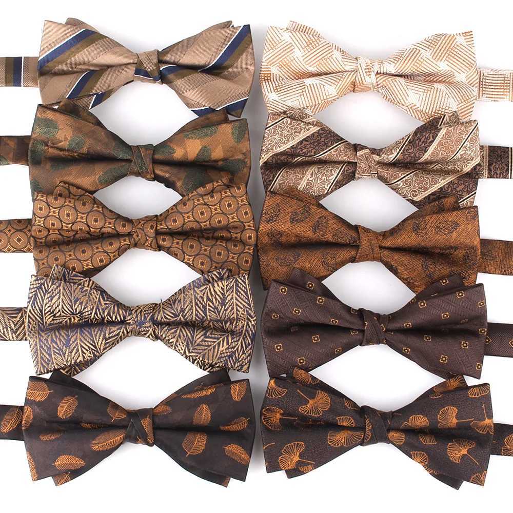 New wedding tie brown mens tie text tie advertisement mens tie Cravats party striped tie gift Y240925