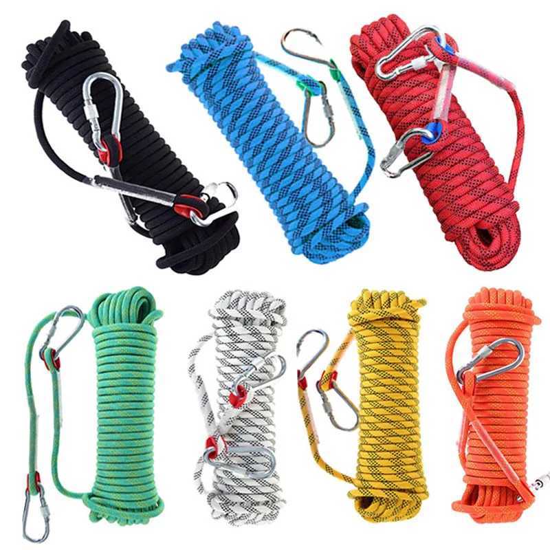 10mm 30M Professional Climbing Rope Outdoor Hiking High Strength Safety Rope Survival Equipment Tent Accessories CL240926