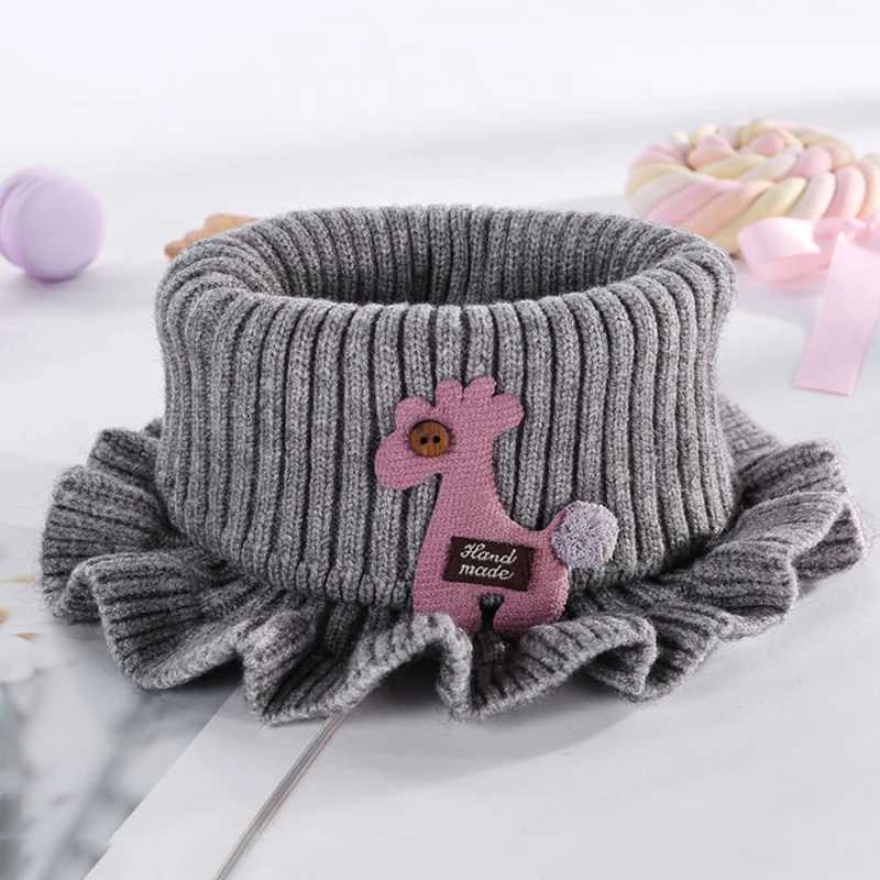 Scarves Wraps Spring Autumn Kids Neckerchief Solid Color Children Knit Wool O Ring Neck Collar Boy Girl Outdoor Protect Winter Warm Baby Scarf L240910