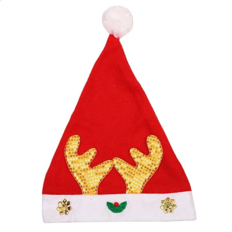 Christmas hat nonwoven fabric deer antlers gold childrens party gift decoration W124 240925