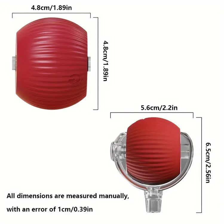 Interactive Cat Toys Ball for Indoor Cats Fast Rolling on Carpet, Chirping & Motion Activate Cat Toys (Red)