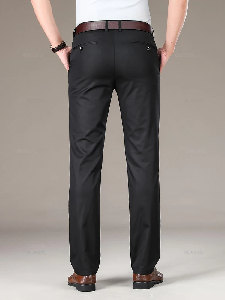 High Quality Straight Business Suit Pants Men Thin Soft Lyocell Fabric Summer Elegant Long Formal Trouser Male 240925