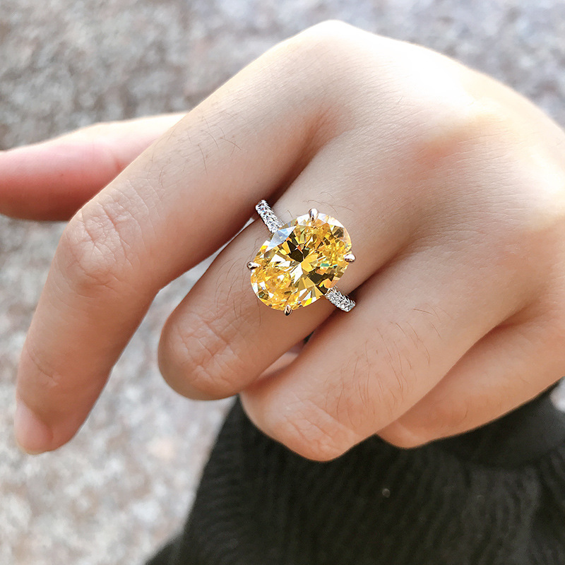 Sterg Sier Oval Pink Moissanite Dia Eternity Wedding Engagement Band Ring