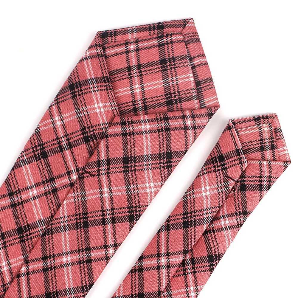 Red plain weave tie mens tight tie mens tie used for wedding business casual checkered tie classic set ultra-thin tie Gravatas Y240925