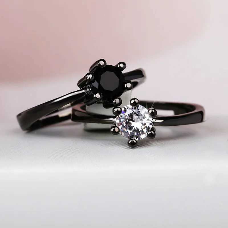 925 sterling silver luxury womens white bridal ring 18K gold wedding band jewelry promise circular engagement ringXJ250412
