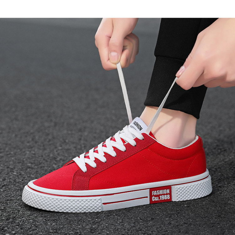 2024 hot selling fashionable red classic low cut men's canvas sneakers Haruku hip-hop skateboarding shoes men's casual sneakers