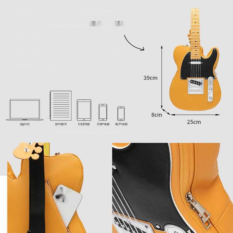 OROCE UK Teletype Lightweight Guitar Backpack Trendy Waterproof Single Shoulder Crossbody Bag Personalized Motorcycle Rock Style 240915