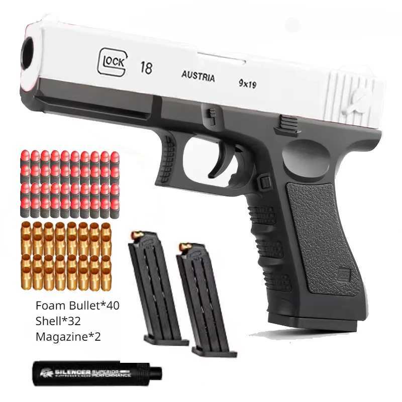 Shell Ejecting G17 toy gun education toy foam soft bullet blasting machine children boy adult air gun childrens birthday gift Y240925