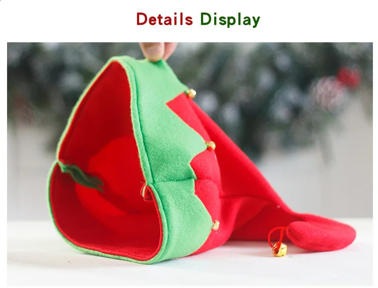 Christmas hat childrens red green velvet bell holiday party headwear decoration W123 240925