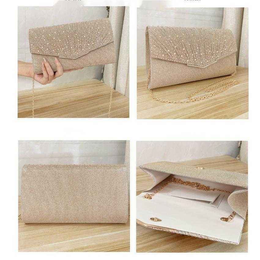 Clutch Bag Ladies Dinner Handbag Wrinkled Diamond Designer Bag Dress Crossbody Bag 240920