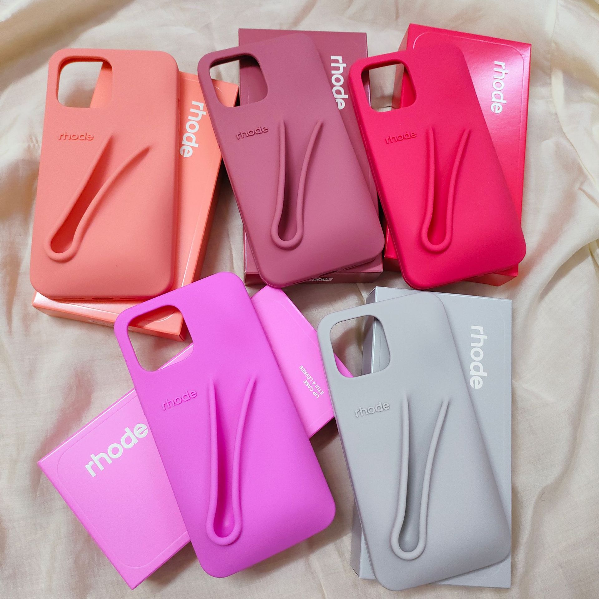 rhode phone case Lipstick Case iphone 16 pro max cases Lip Gloss Lipstick Lip Balm 3D Make-Up Silicone Phone Case for iPhone 15 14 13 Holder Cover Sil