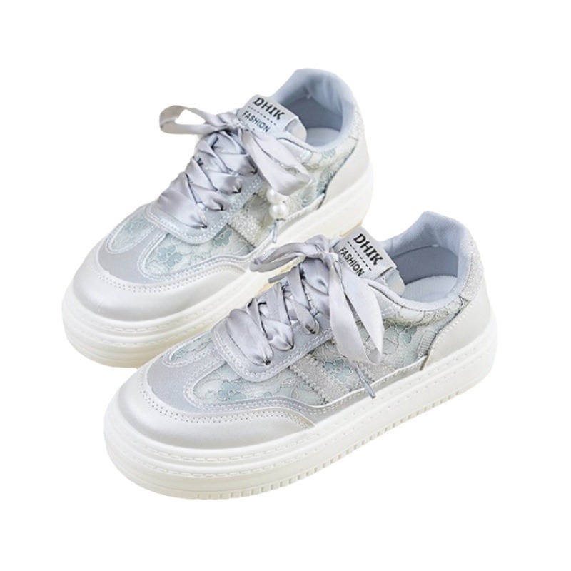 Ddmybear Korean Version Lace Mesh Breathable Small White For 2024 New Thick Versatile Board Soft Sole Women's Shoes Chinese Brand Shoes F926-57