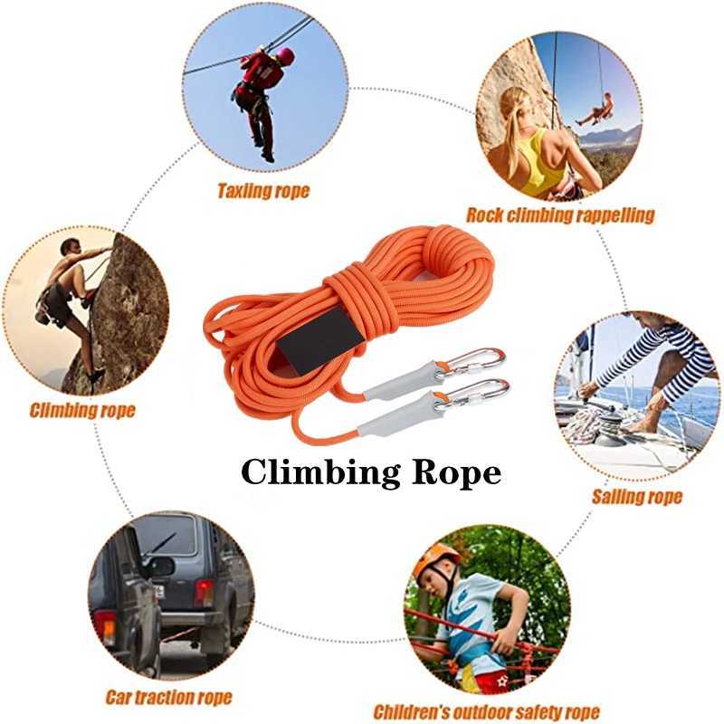 10mm Climbing Rope 20M/30M Outdoor Static Climbing Rope Fire Rescue Safety Escape Climbing Emergency Rope CL240926