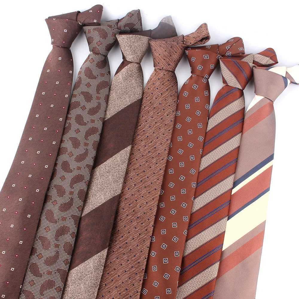 Mermaid colored tie mens dress striped tie party business classic brown tie coffee tie wedding tie Y240925