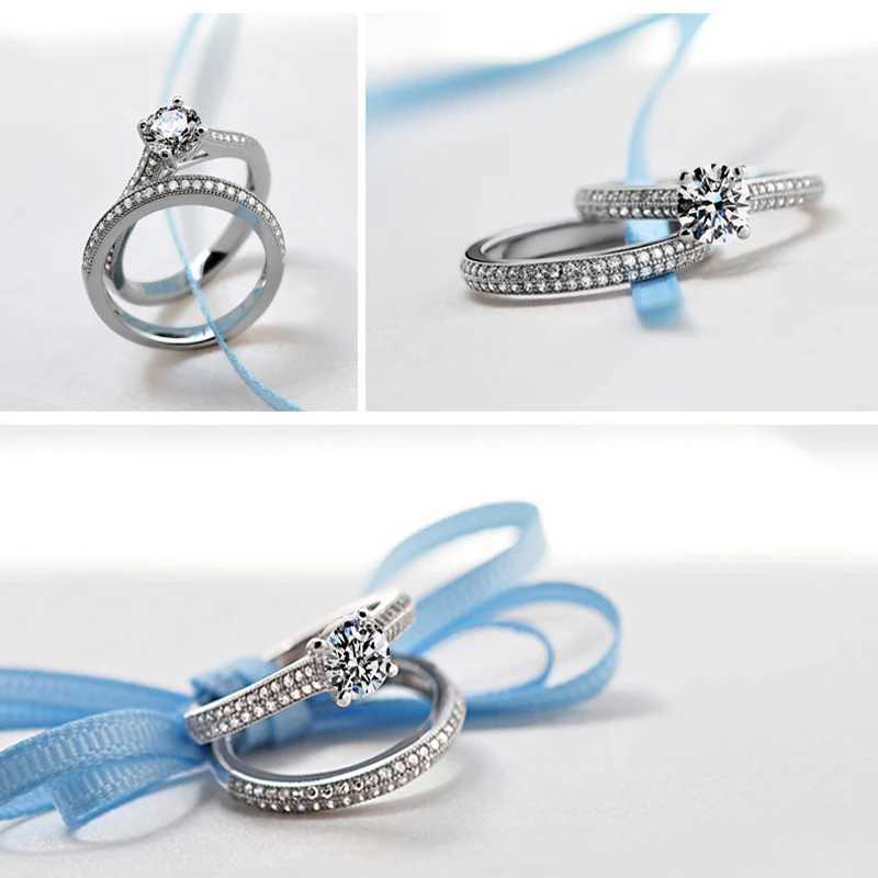 1 Pair Vintage Halo 925 Sterling Silver Wedding Ring Set For Women La Anniversary Gift Jewelry Bulk SellXJ250514
