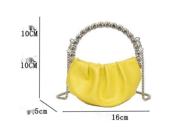 Clutch Bag Womens Bag New Fashionable Designer Bag Small Popular Pleated Cloud Dinner Bag With Diamond Inlaid Handheld Crossbody 240920