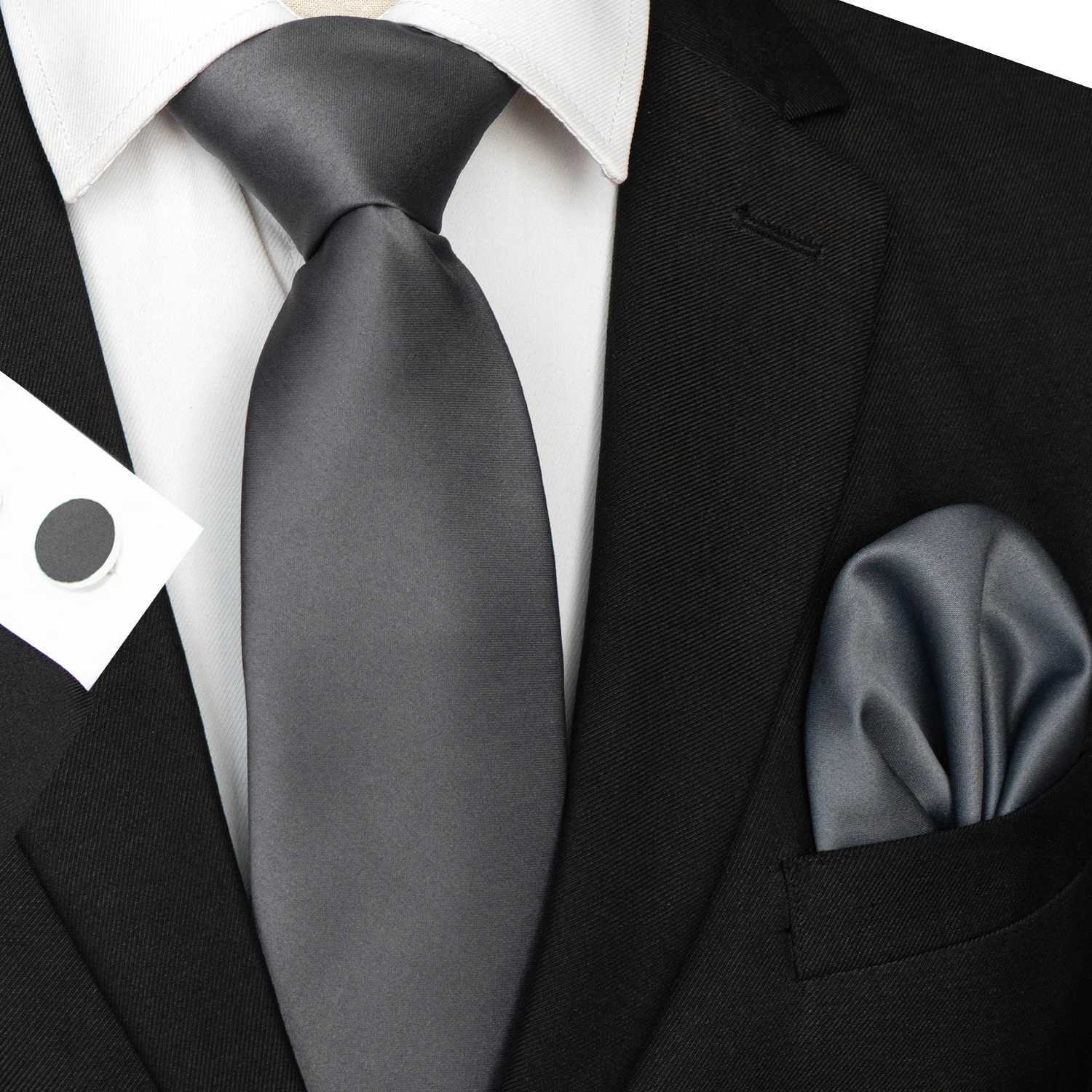 30 Style Solid polter Ties for Men Pocket Square Cufflinks Gift Wedding Party Accessories 8cm Necktie Set sin X2504071