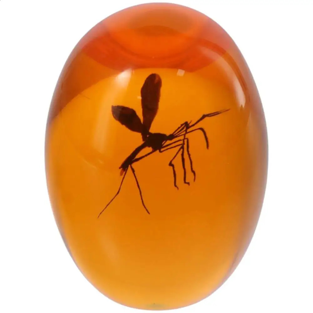 3D Mosquito Amber Collection PaperweightUnique Realistic Flat Bottom Shaper Weight for Home Desk Decor Ornament 240920