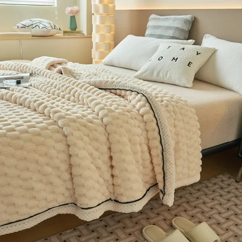Coral velvet blanket air-conditioned sofa single blanket small blanket Farley sofa ww 241008