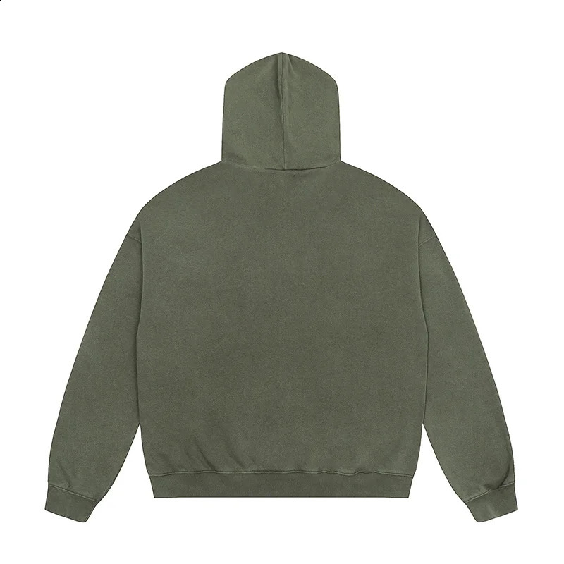 Classic Letters Graffiti Print Saint Tears Hoodie Hooded Men Women Quality Cotton Washed Green Oversized Pullovers 240920