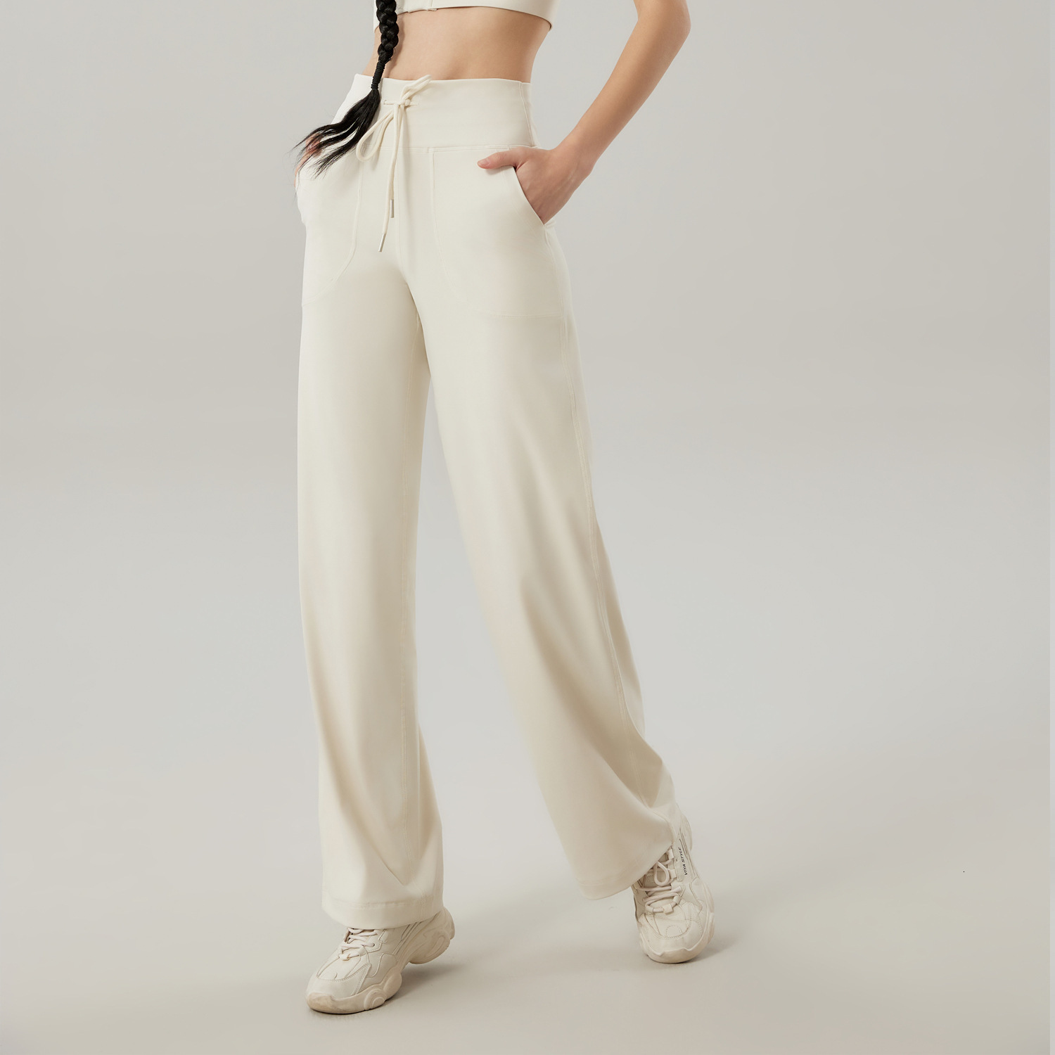 New autumn winter outfits with no awkward lines, high waist, hip lifting exercise, fitness, wide leg pants, and micro horn yoga pants for external wea