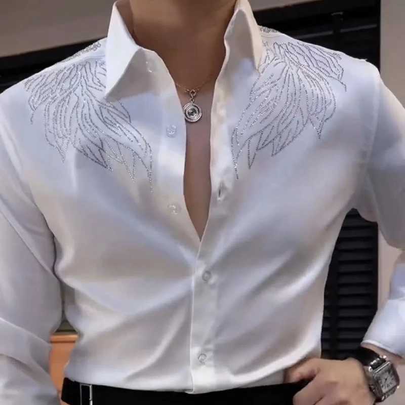 Advanced handmade mens shirt 2023 new style elegant leather gentleman charm Maillard Western style shirt CL240926