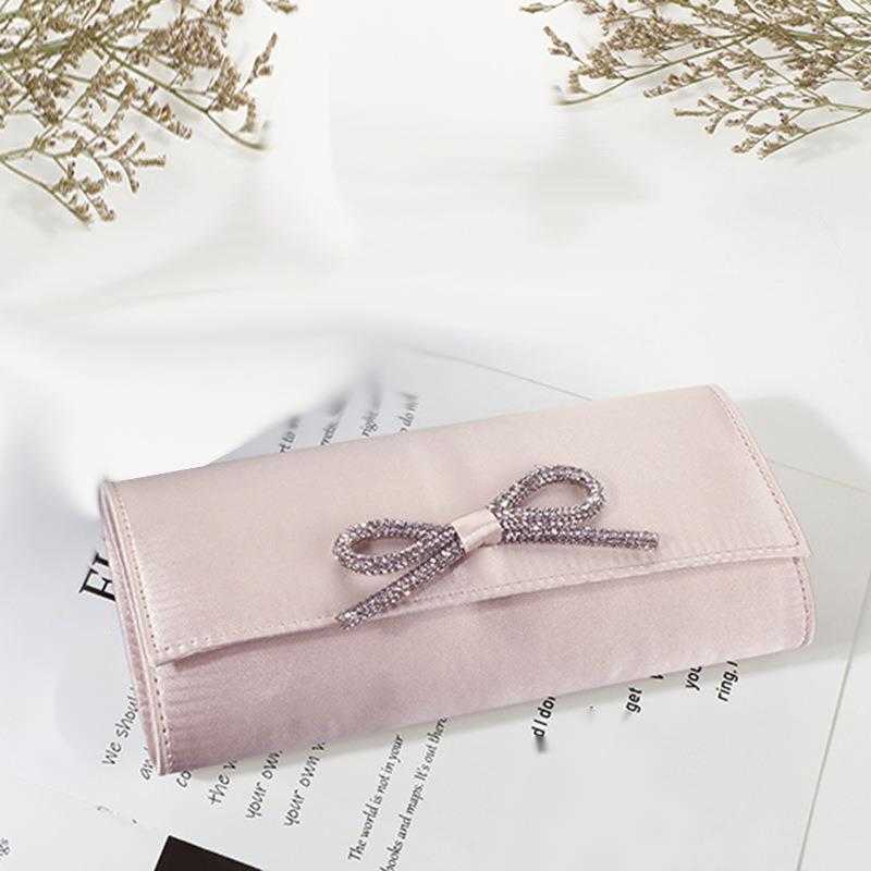 Clutch Bag Fashion Bow Temperament Dinner Bag Portable Solid Color Hand Designer Bag Mobile Phone Bag Cosmetics Storage Banquet Bag 240920