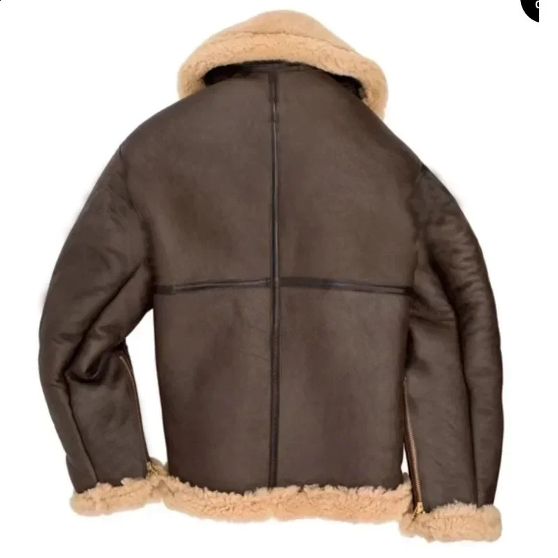 2024 Fur Integrated Mens Jacket Coat with Thickened Winter Fashion and Casual Faux Leather Fleece Clothing 240926 - view 4
