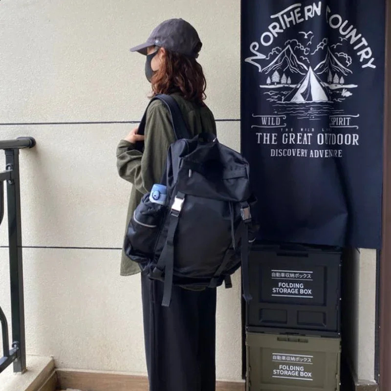 High-capacity Grunge Pockets Backpack Women All Match Fashion Vintage Schoolbags Y2k Aesthetic Ins Simple Backpac for Students 240921 96cb