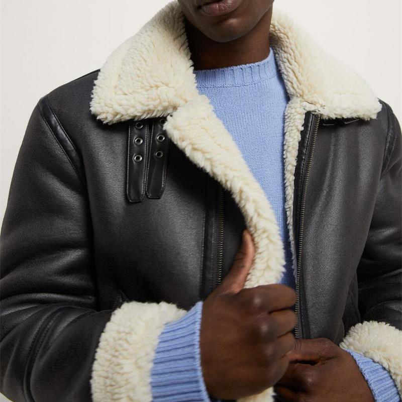 Winter Warm Lapel Suede Lambskin 2023 New Retro Fur One Zipper Jacket For Men