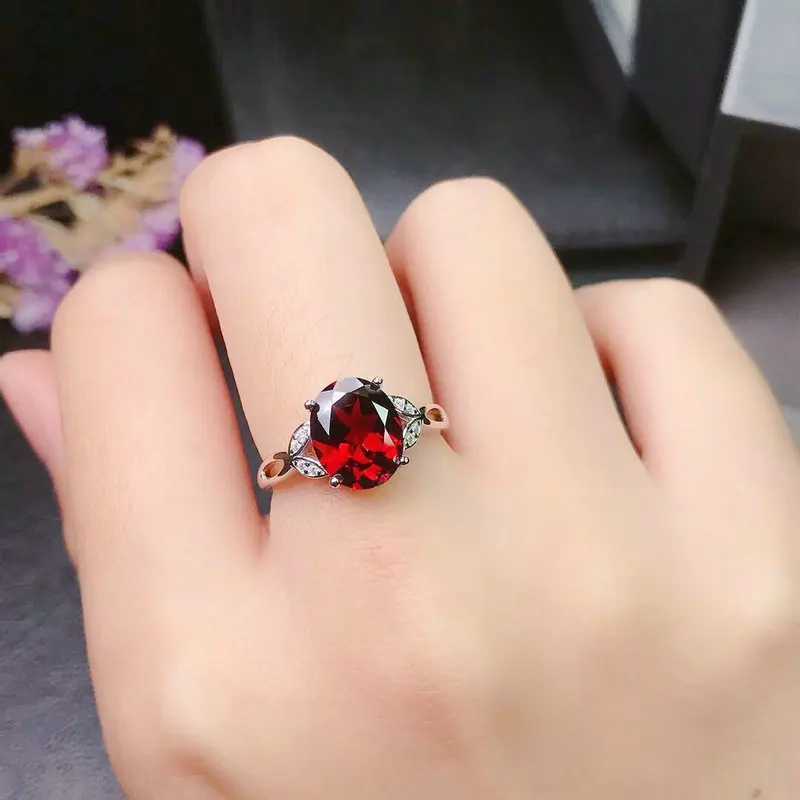 Foydjew Simulation Garnet Ruby Rings for Women 2022 Tren Fashion Design Simple Open Adjustable Ring Color Treasure JewelryXJ250412
