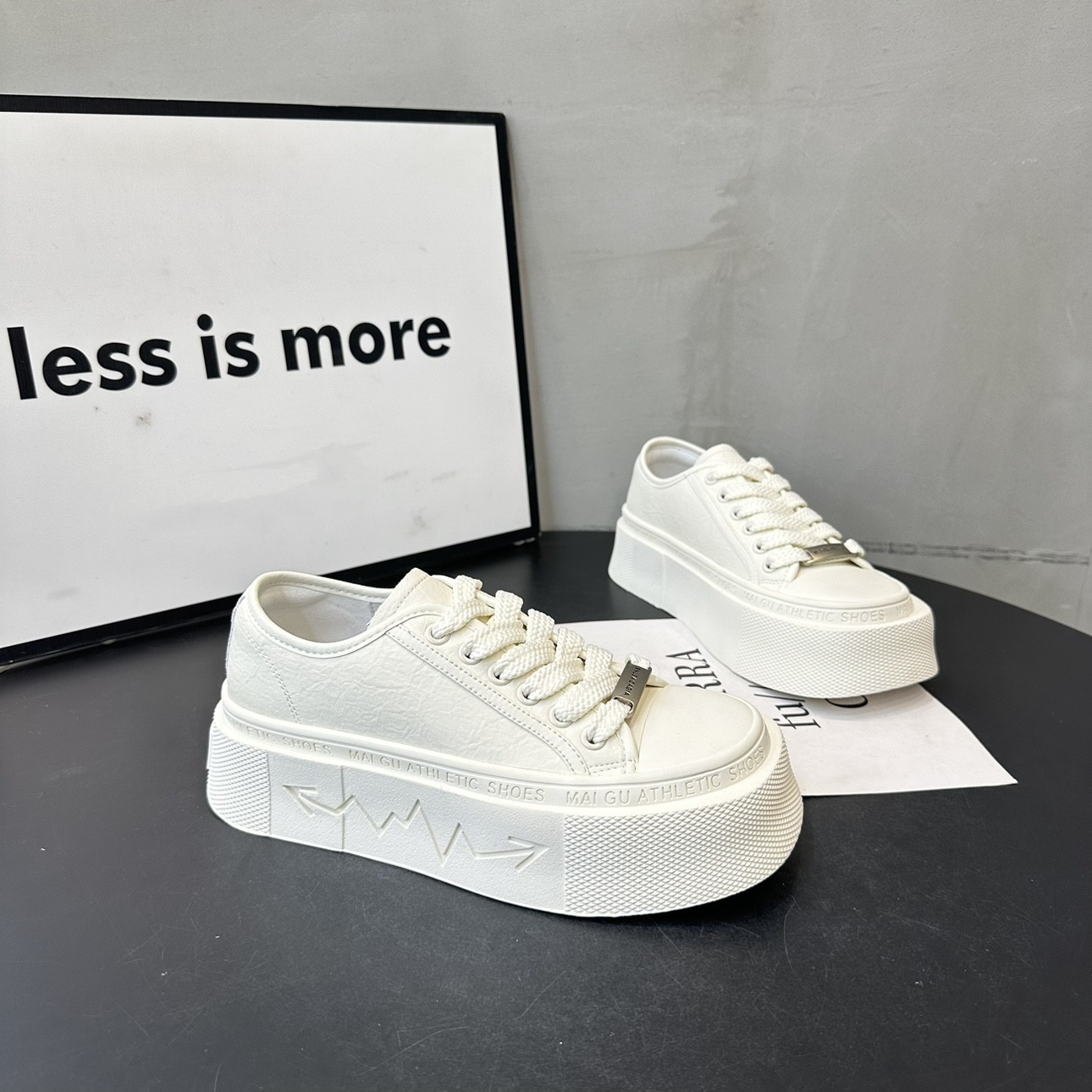 Thick-soled square-toe small white shoes women's new fashion and versatile casual sneakers in 2024 Free shipping