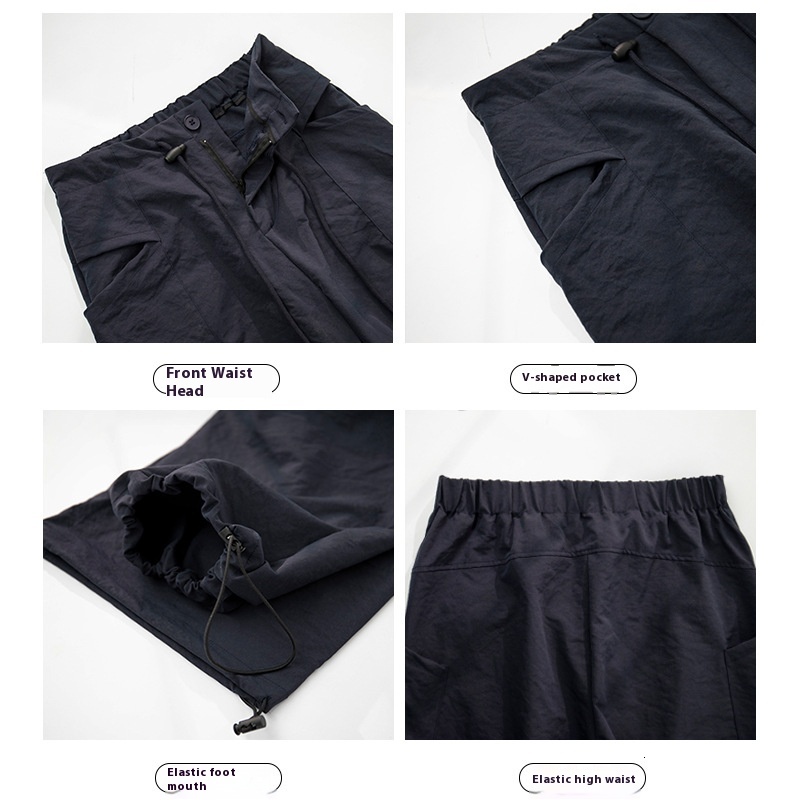 American work women's 2024 autumn new product high waist loose slimming quick drying casual sports straight wide leg pants