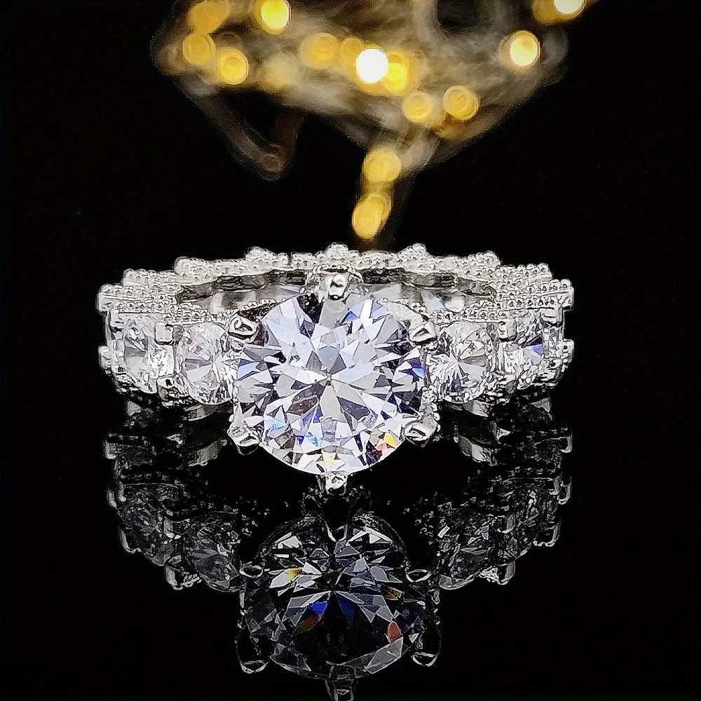Hot selling silver plated rings for women square cubic zirconia jewelry wedding engagement rings wholesale sizes 6-10XJ250412