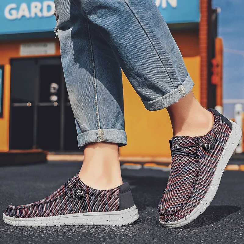 Brand Men Casual Shoes Fashion Denim Canvas Shoes Breathable Men Walking Flat Shoes Outdoor Large Size Light Mens Shoes Loafers M240925